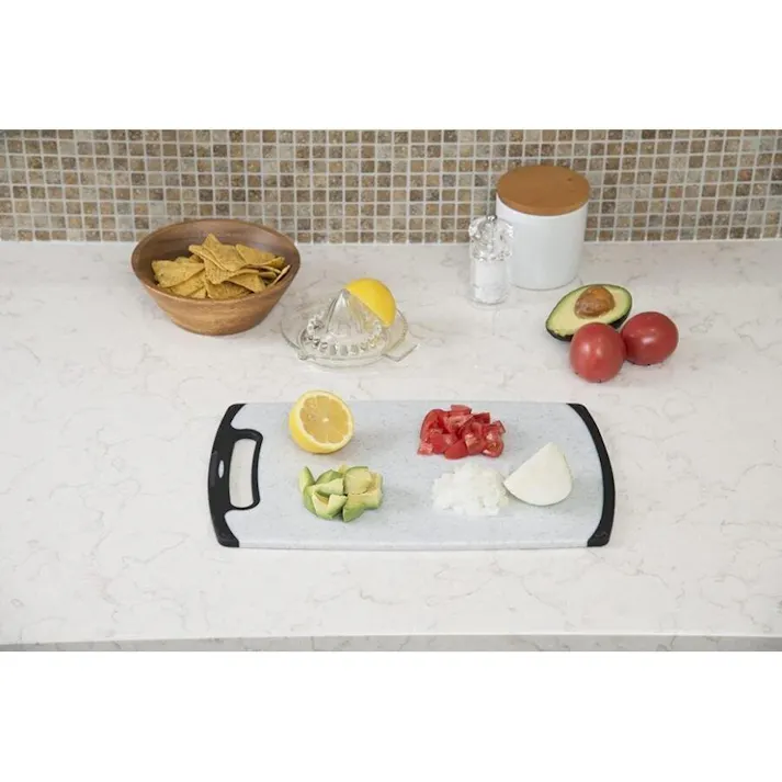 新輝合成 起こしやすいラバー耐熱抗菌まな板L 石目調 幅37×奥22.5×高0.8 まな板 4973221044046【別送品】