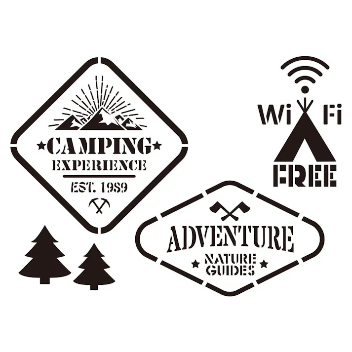 カインズ Kumimoku ステンシルシート アウトドア1