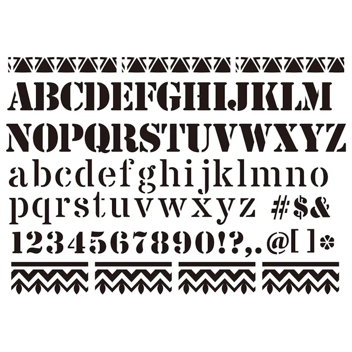 カインズ Kumimoku ステンシルシート アウトドアA-Z