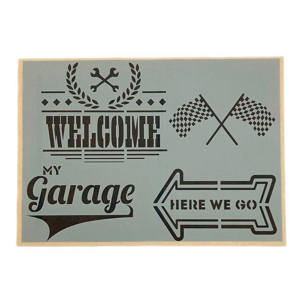 Kumimoku ステンシルシート ガレージ1 | ウォールデコレーション 通販