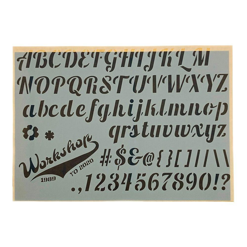 Kumimoku ステンシルシート ガレージA-Z | ウォールデコレーション