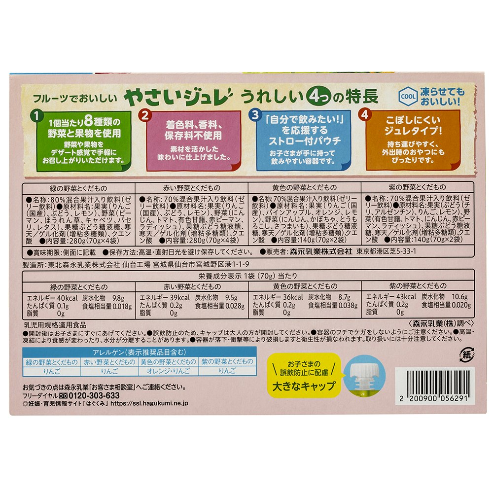 森永乳業 フルーツでおいしいやさいジュレ 6個入り×2パック｜ホームセンター通販【カインズ】