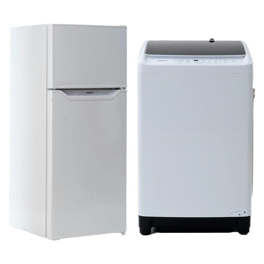 設置なし】山善 128L冷蔵庫＋8kg洗濯機【別送品】 | キッチン家電 