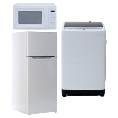【設置なし】山善 128L冷蔵庫＋8kg洗濯機＋電子レンジ【別送品】