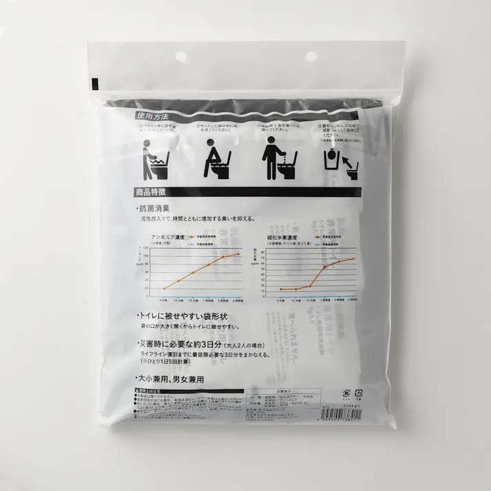【ケース販売】抗菌・消臭 非常用トイレ 30回分 袋×30枚、吸水ポリマー×30包入り 10入