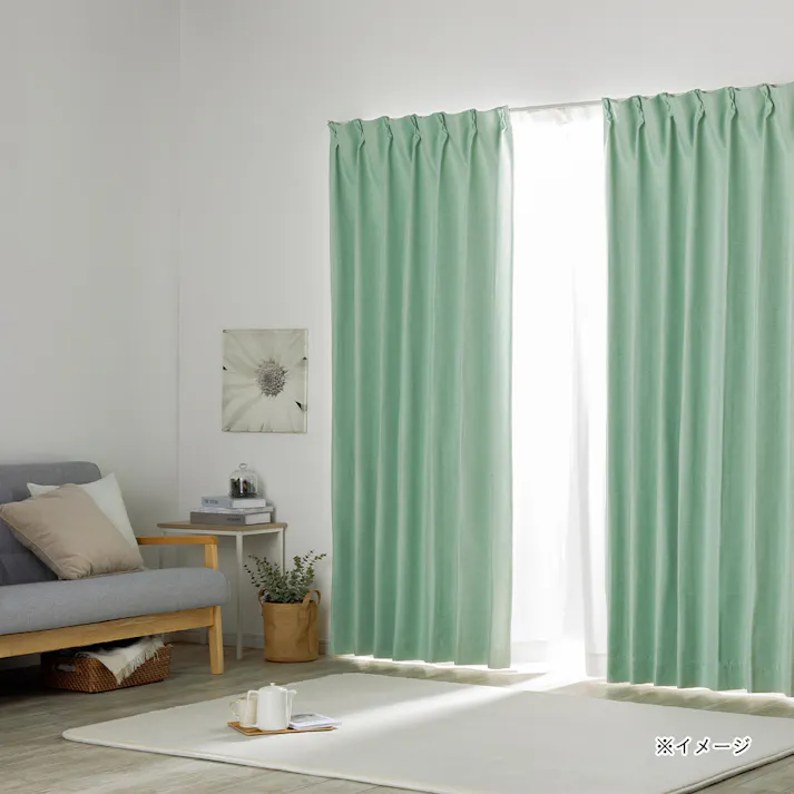 【通常5380円】防炎遮光メホラール ミントグリーン 幅101~150×丈40~120cm【別送品】