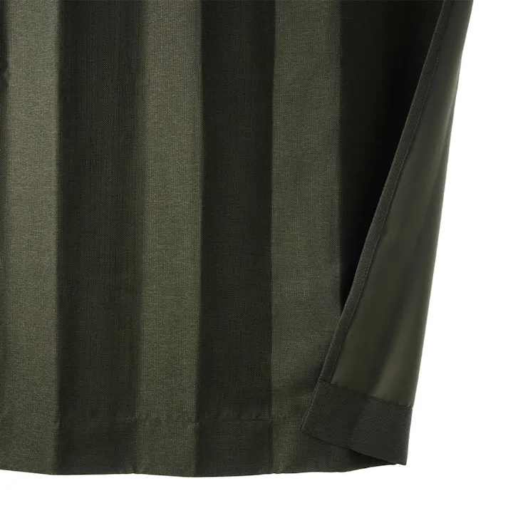 【イージー】防炎遮光メホラール フォレストグリーン 幅151~200×丈211~270cm【別送品】