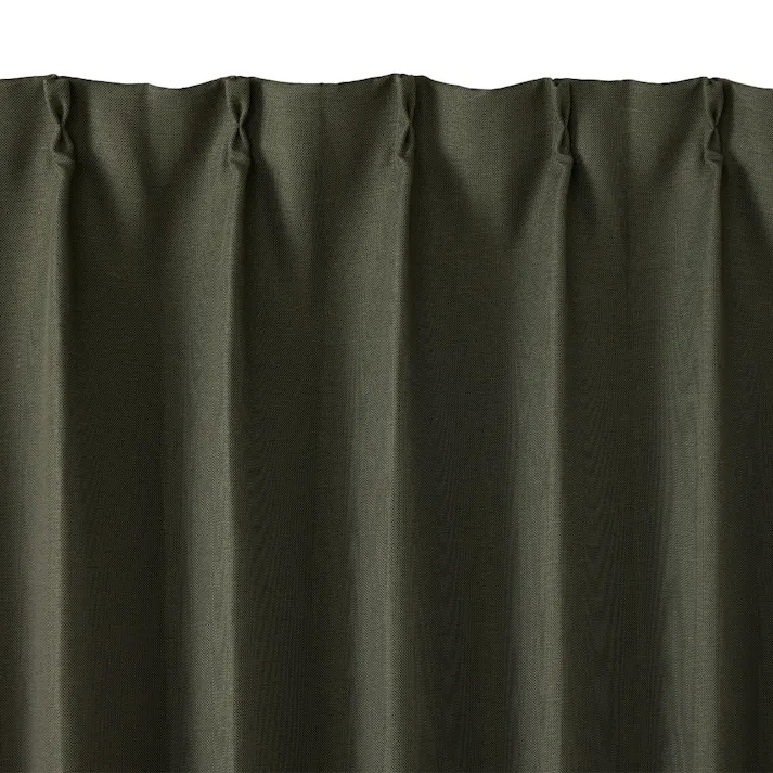 【イージー】防炎遮光メホラール フォレストグリーン 幅151~200×丈211~270cm【別送品】