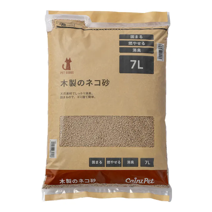 【まとめ売り】猫砂 Pet’sOne 木製のネコ砂 7L×6個入 天然素材 消臭 大容量 飛び散り防止 固まる 燃やせる