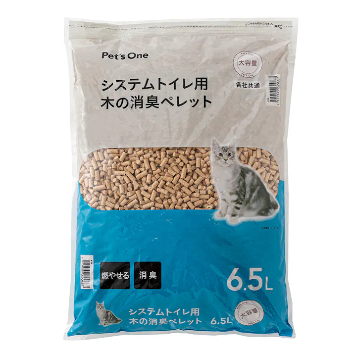 【まとめ売り】猫砂 Pet’sOne システムトイレ用 木の消臭ペレット 6.5L×4個入 猫用システムトイレ各社共通 消臭 脱臭 大容量