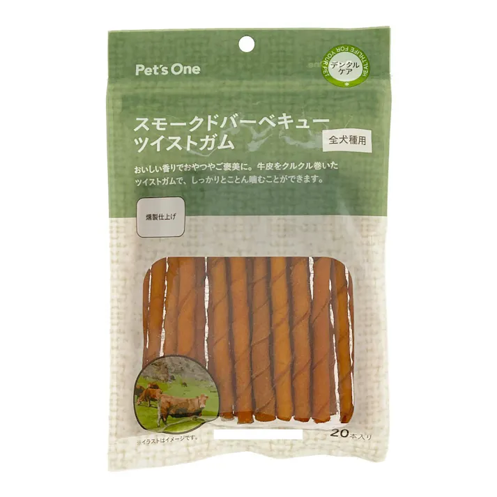 【まとめ売り】Pet’sOne スモークドバーベキュー ツイストガム 20本入×12個入