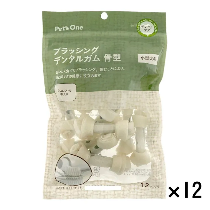 【まとめ売り】Pet’sOne ブラッシングデンタルガム 骨型 12本入×12個入