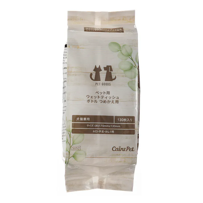 【まとめ売り】ペット用 ウェットティッシュ ボトル詰め替え 130枚×24個
