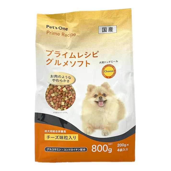 【まとめ売り】プライムレシピ グルメソフト チーズ味粒入り 800g×6個入