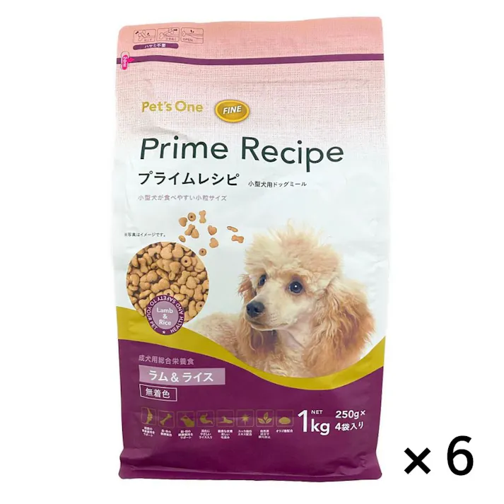 【まとめ売り】プライムレシピ 小型犬用 ラム&ライス 1kg×6個入