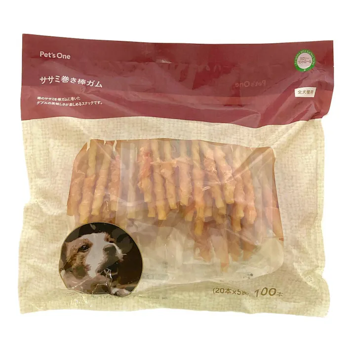 【まとめ売り】Pet’sOne ササミ巻き棒ガム 全犬種用 100本×8個入