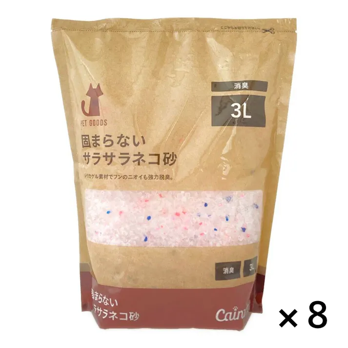 【まとめ売り】猫砂 Pet’sOne サラサラネコ砂 3L×8個入 強力脱臭 消臭 飛び散り防止 不燃