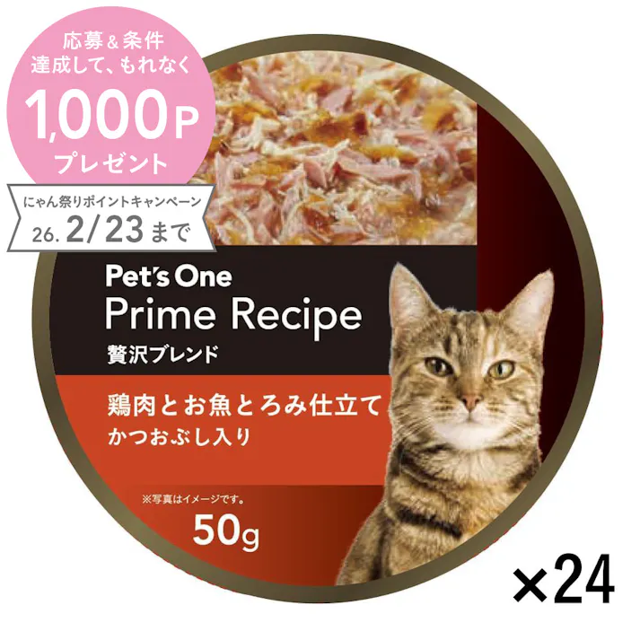 【まとめ売り】プライムレシピ 贅沢ブレンドカップ 鶏肉とお魚とろみ仕立てかつおぶし入り 50g×24個入