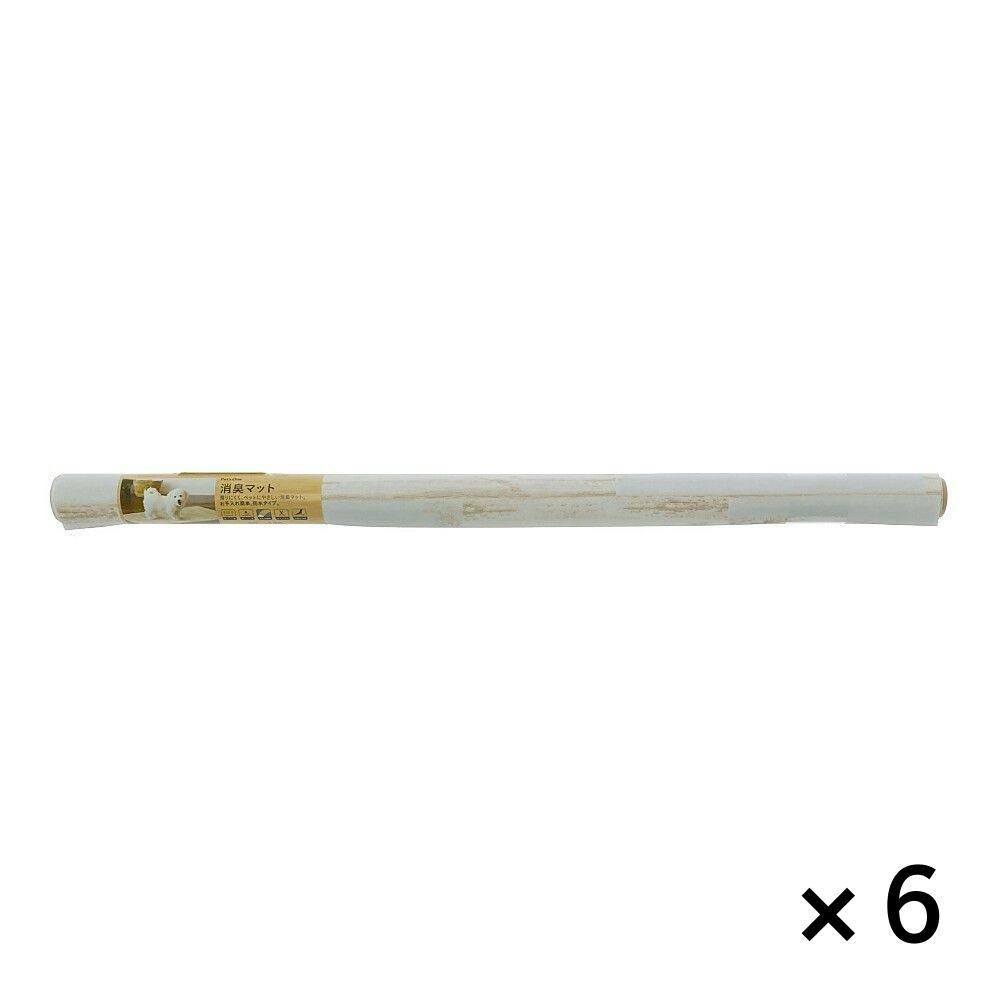 【まとめ売り】消臭マット 木目 幅90cm 奥行120cm 6個セット