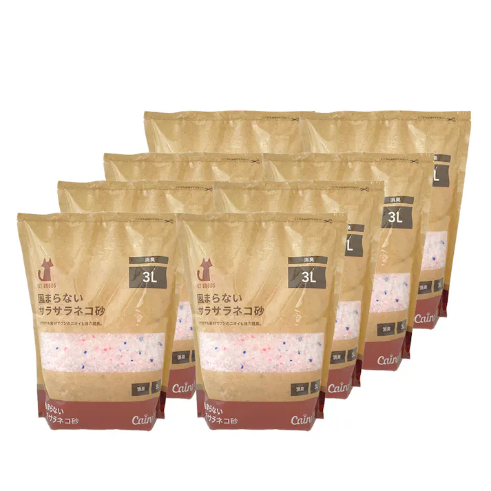 【CAINZ定期便】猫砂 Pet’sOne サラサラネコ砂 3L×8個入 強力脱臭 消臭 飛び散り防止 不燃
