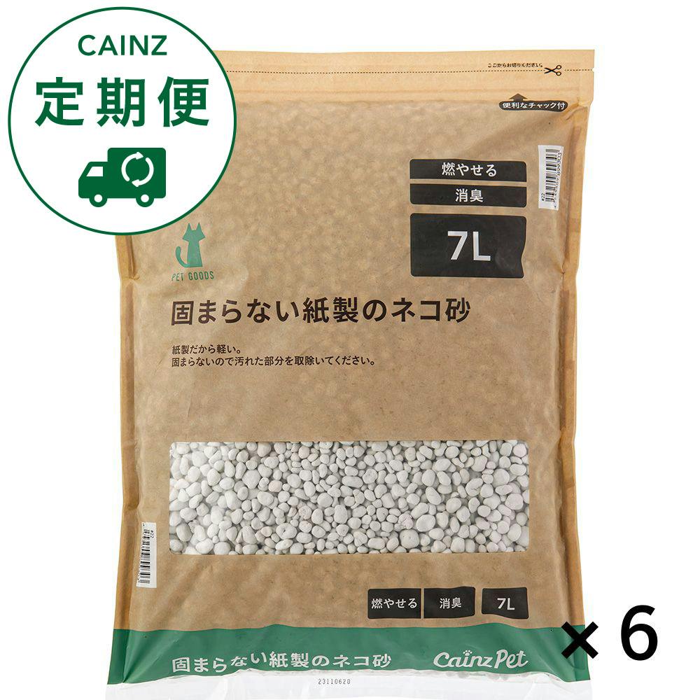 CAINZ定期便】猫砂 Pet'sOne 固まらない紙製のネコ砂 7L×6個入消臭 大