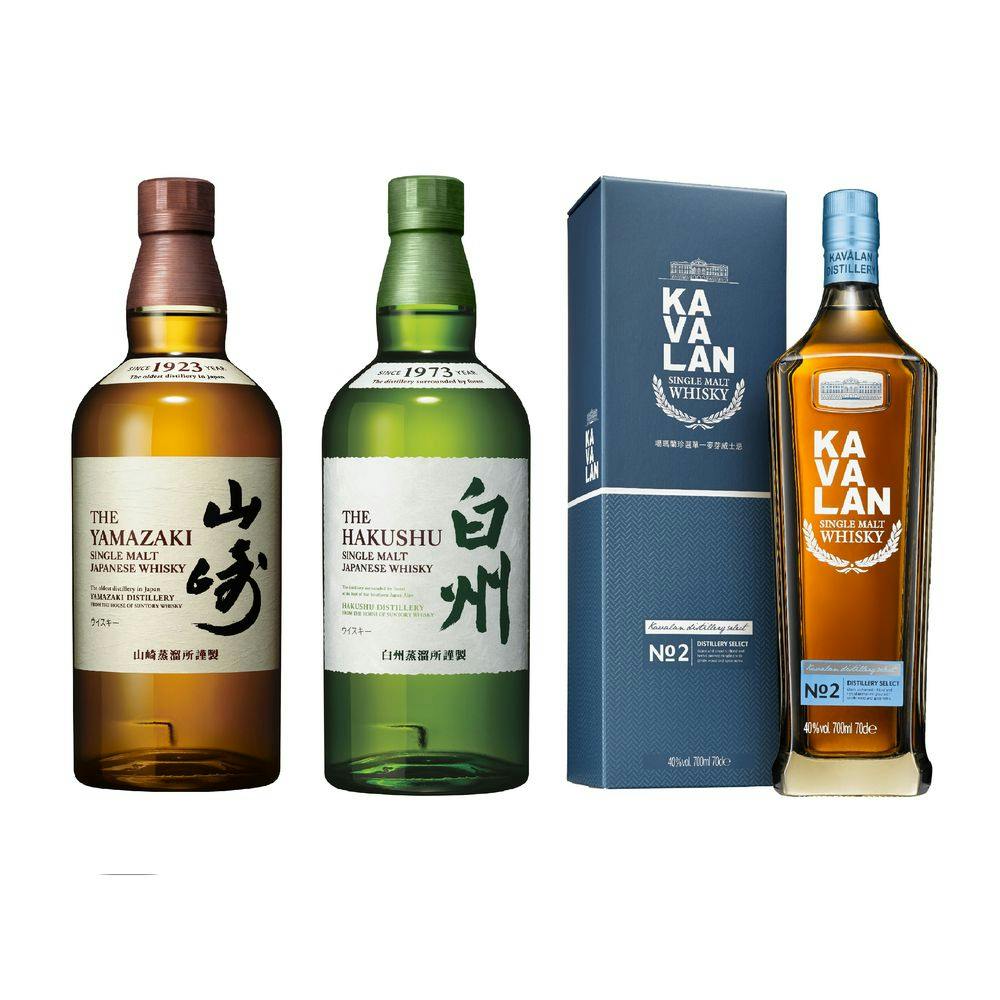 山崎・白州・カバランNo2」 おすすめシングルモルト 3種飲み比べセット
