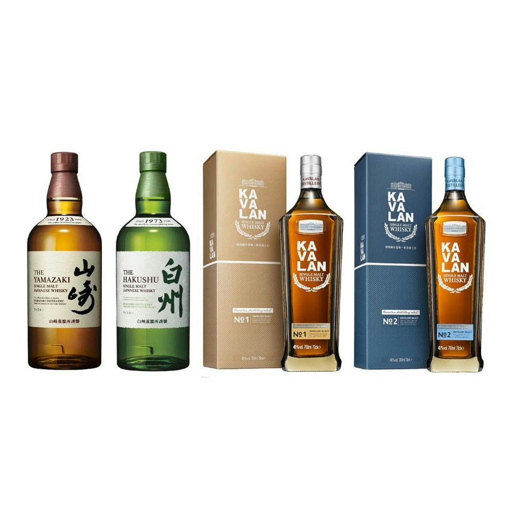 山崎・白州・カバランNo1・No2 4本飲み比べセット(各700ml) | 酒