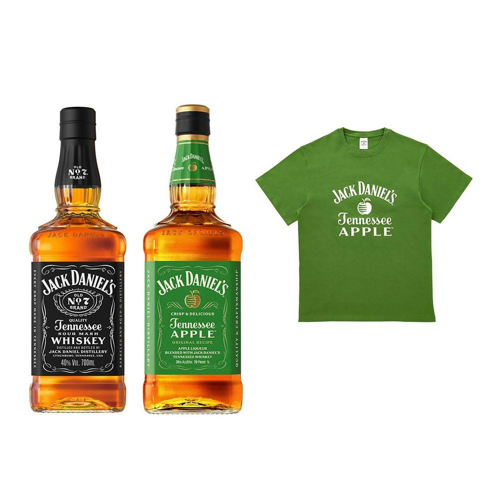 ジャックダニエル ブラック(700ml)・テネシーアップル(700ml)各1本+T