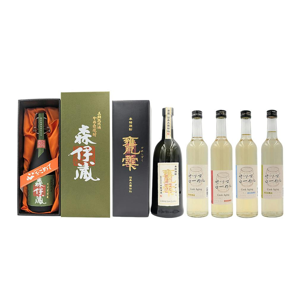 森伊蔵 焼酎 4本セット 極上森伊蔵と甕雫が入った炭酸割りに合う樽貯蔵芋焼酎飲み比べ6本