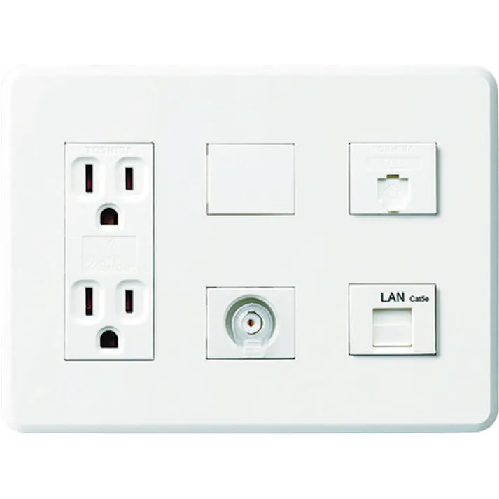 【CAINZ-DASH】因幡電機産業 情報コンセント TEL/LAN/TV(4K8K対応) カテ5e AC-212VTL-01【別送品】