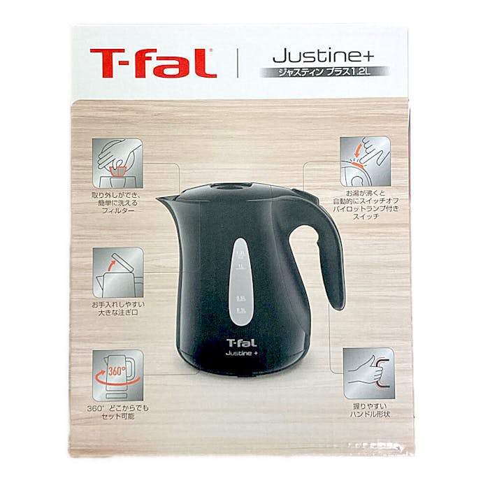 【送料無料】T-fal 電気ケトル ジャスティン+ ブラック KO4908JP