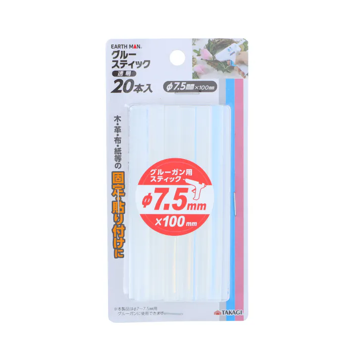 TAKAGI EARTH MAN 高儀 グルースティック 透明 φ7.5mm×100mm 20本入 4907052402232 【ネット注文限定・別送品】