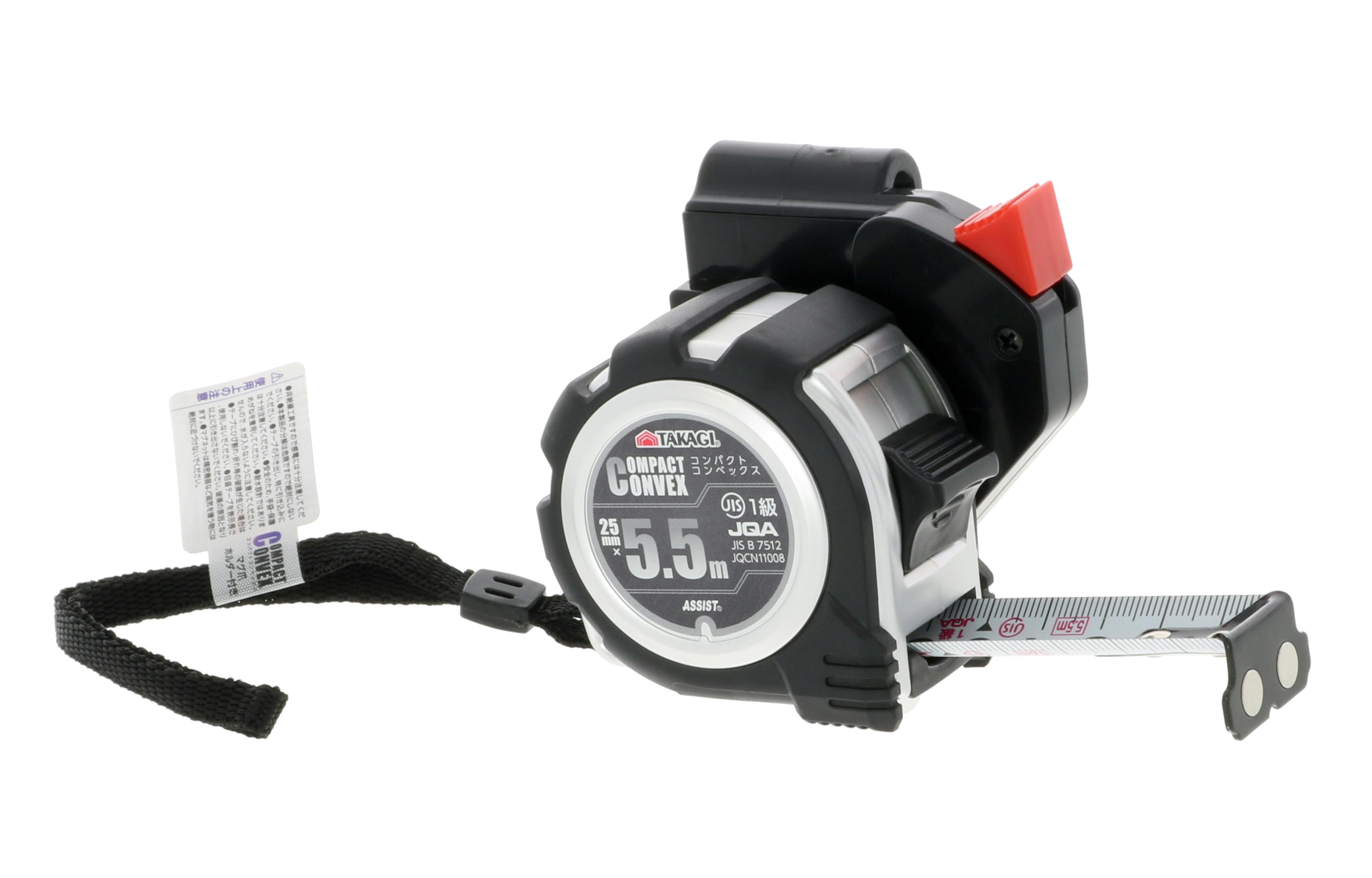 TAKAGI 高儀 コンパクトコンベックス 25mm×5.5m ホルダー付 4色