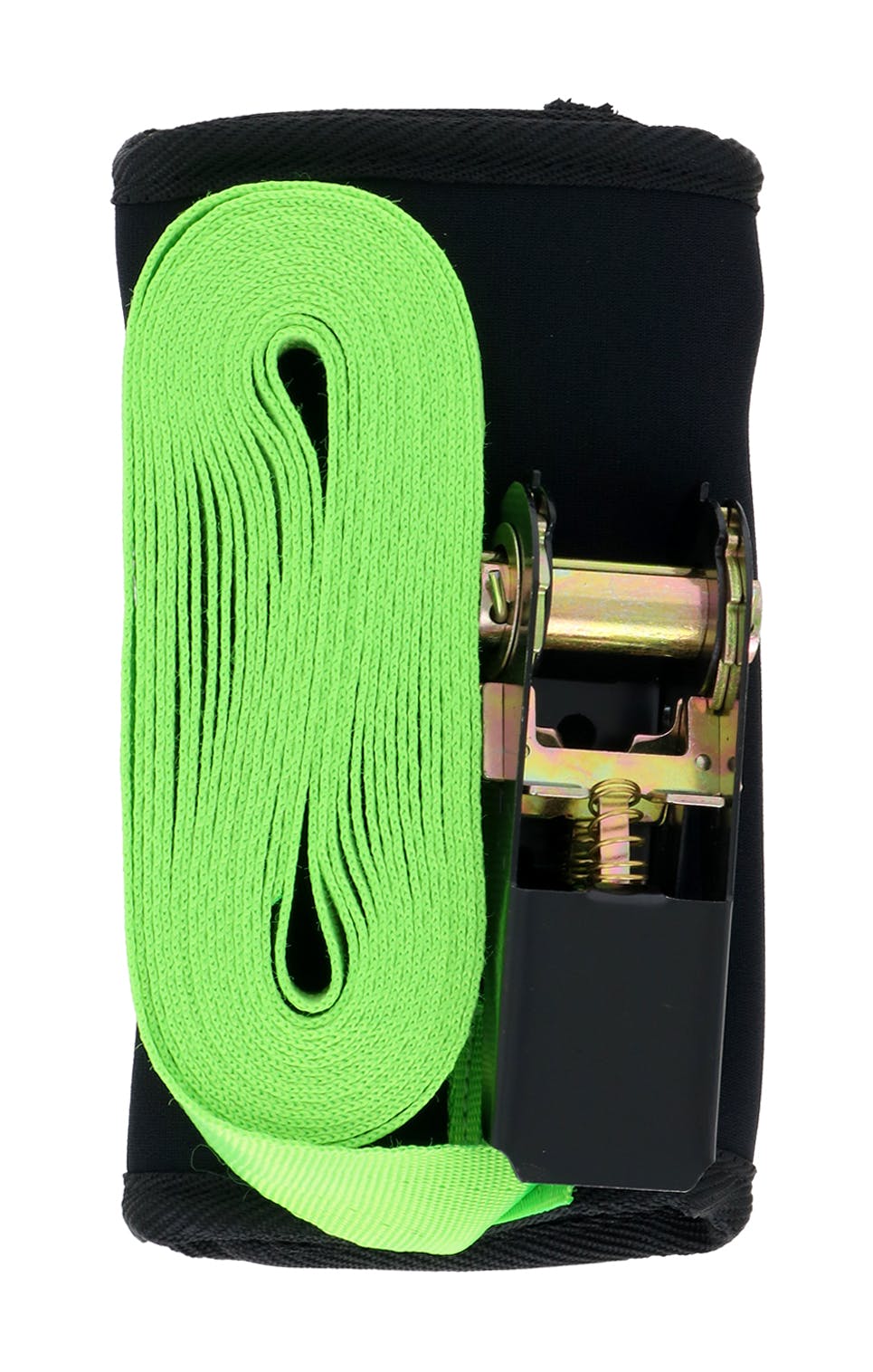 TAKAGI 高儀 荷締めベルト ラチェット式 パッド付 5m 蛍光グリーン