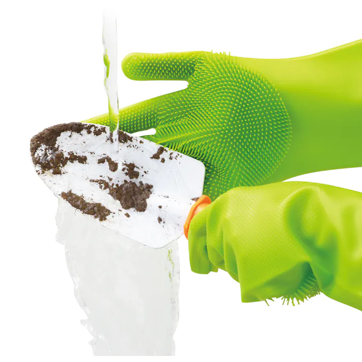 TAKAGI 高儀 園芸用 やわらかシリコンブラシ手袋 4907052743861 【ネット注文限定・別送品】