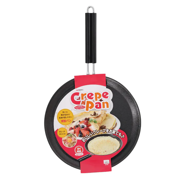 日本製 IHファイバーラインクレープパン 24cm IH対応 ガスコンロ クレープ作り 4907052852440【別送品】