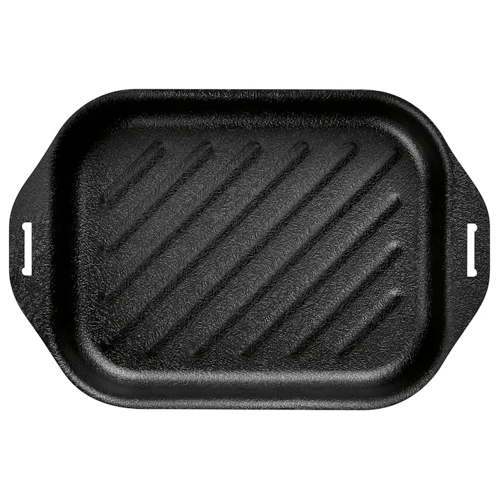 日本製 取っ手が外せるグリルパン ステンレス蓋・ハンドル付き 角 3点セット IH対応 鉄製 グリル オーブン ガス火 キャンプ アウトドア 4907052853614【別送品】