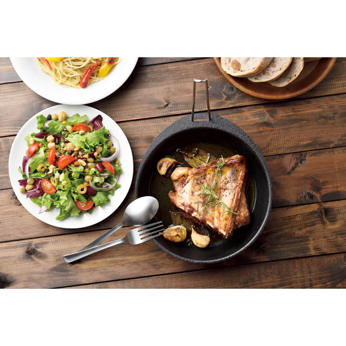 日本製 取っ手が外せる グリルパン 丸型 20cm IH対応 鉄製 ガス火 オーブン グリル キャンプ アウトドア 4907052853799【別送品】