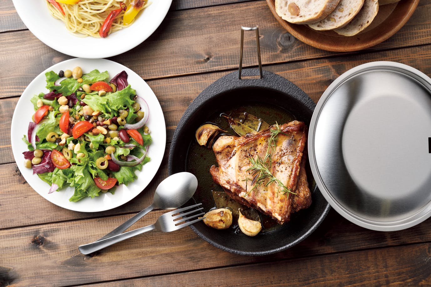 日本製 取っ手が外せる グリルパン 専用ステンレス蓋 丸型 20cm