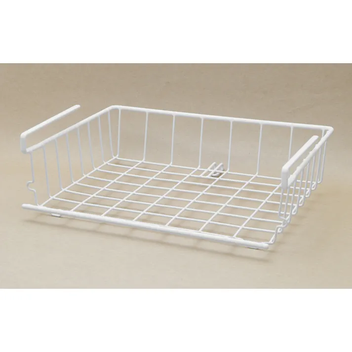 吊り式バスケット 連結式 浅型 ホワイト 収納 吊り下げ 戸棚下 デスク下 ラック カゴ ハンガーバスケット 4907052860667【別送品】