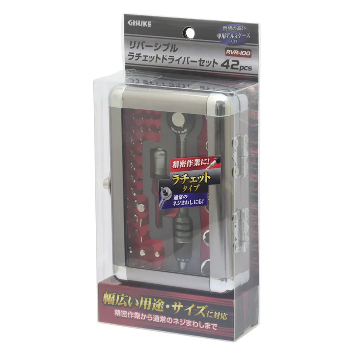 GISUKE 高儀 ラチェットドライバーセット リバーシブル 42pcs RVR-100 24個セット 4907052333420-24【ネット注文限定・別送品】