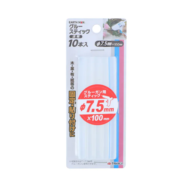 EARTH MAN 高儀 グルースティック 透明 φ7.5mm×100mm 10本入 12個セット 4907052402225-12【ネット注文限定・別送品】