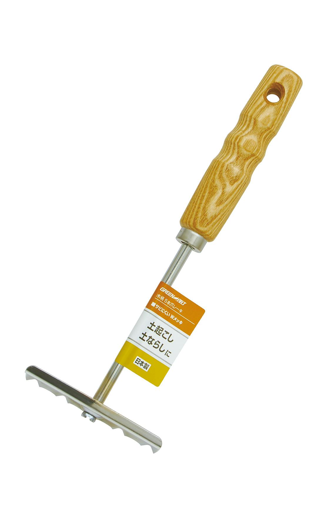 GREEN ART 高儀 5本爪レーキ 木柄 60個セット 4907052733299-60【ネット注文限定・別送品】