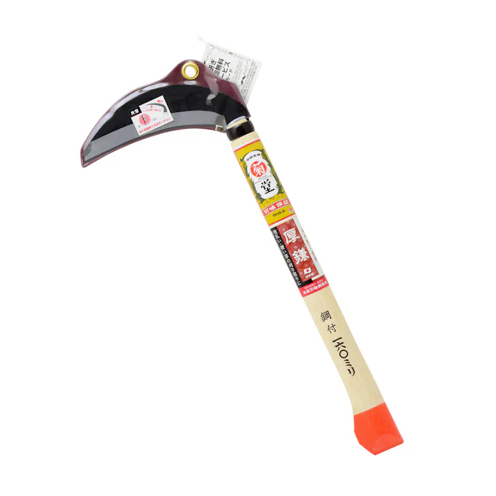 菊堂 高儀 鋼付 片刃厚鎌三日月型 オレンジ柄 160mm 60個セット 4907052735217-60【ネット注文限定・別送品】