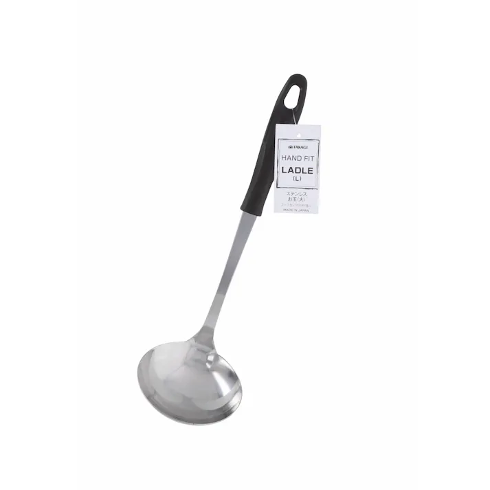 日本製 ステンレス お玉 大 ダークブラウン 全長27.5cm 100個セット フック穴付 まとめ買い ハンドフィット スープなどの料理に 手にフィットするハンドル 食洗器対応 4907052833050-100【別送品】