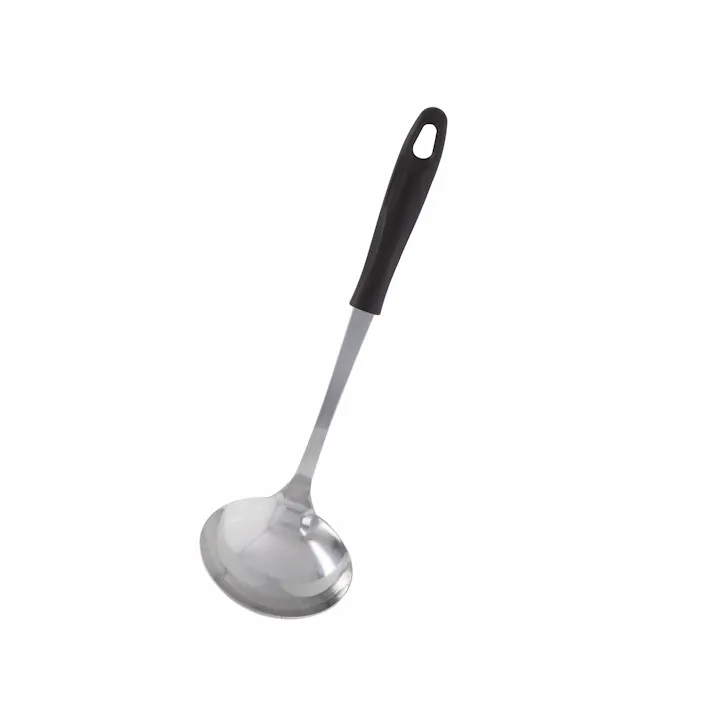 日本製 ステンレス お玉 大 ダークブラウン 全長27.5cm 100個セット フック穴付 まとめ買い ハンドフィット スープなどの料理に 手にフィットするハンドル 食洗器対応 4907052833050-100【別送品】