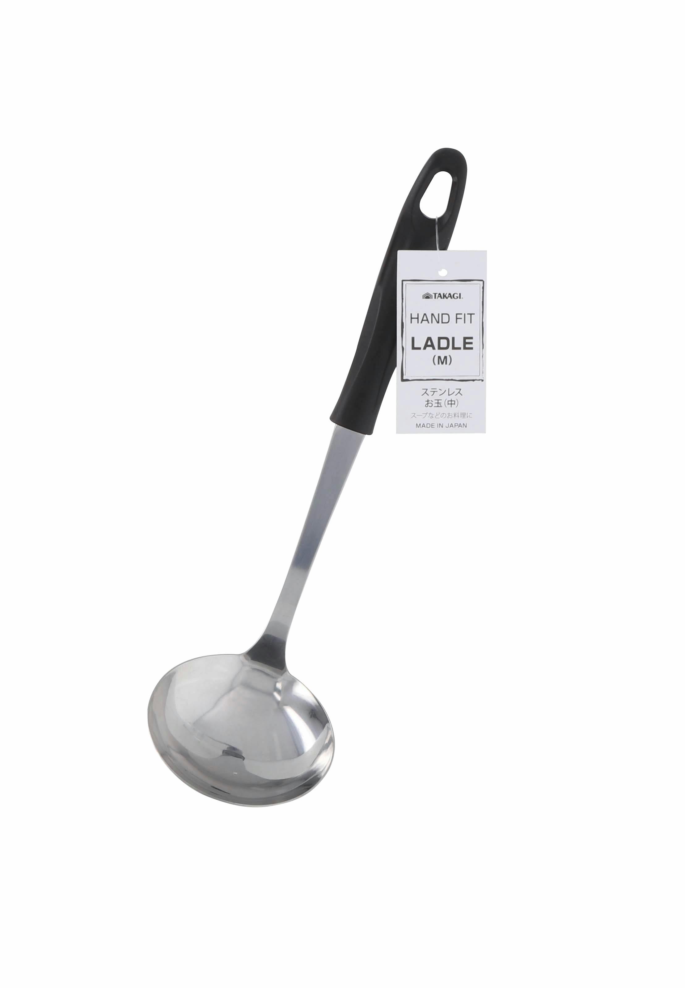 日本製 ステンレス お玉 中 ダークブラウン 全長26cm 100個セット フック穴付 まとめ買い ハンドフィット スープなどの料理に 手にフィットするハンドル 食洗器対応 4907052833067-100【別送品】