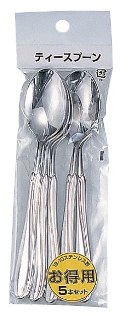 日本製 18-10ステンレス ティースプーン 5本組 10個セット まとめ買い 業務用 カフェ カトラリー 4907052845626-10【別送品】
