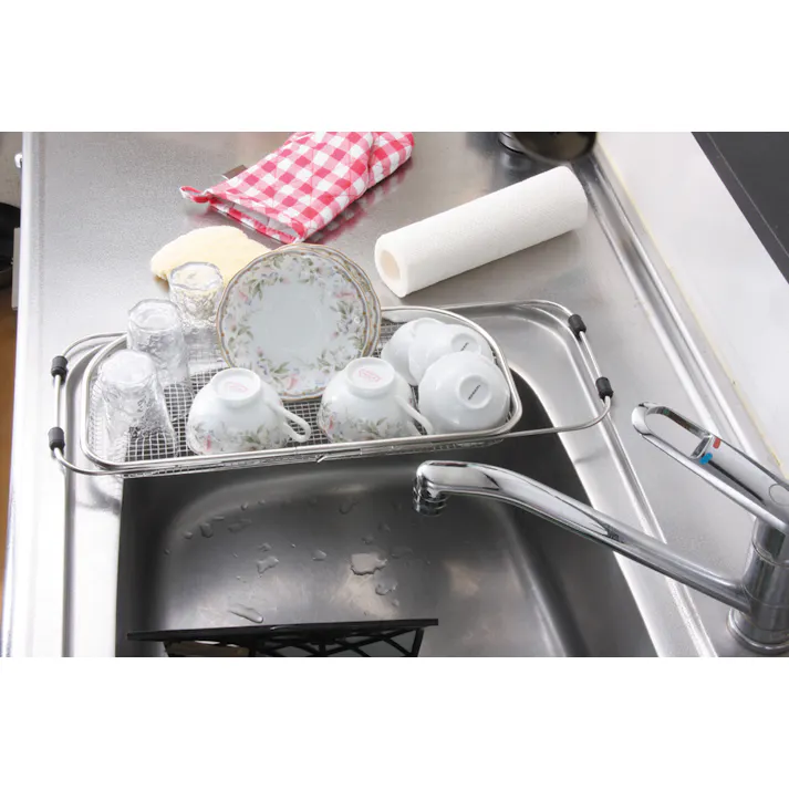 シンクエンドバスケット 平型 40個セット まとめ買い 日本製 スライド式 ゴム付き 水切り 4907052848733-40【別送品】