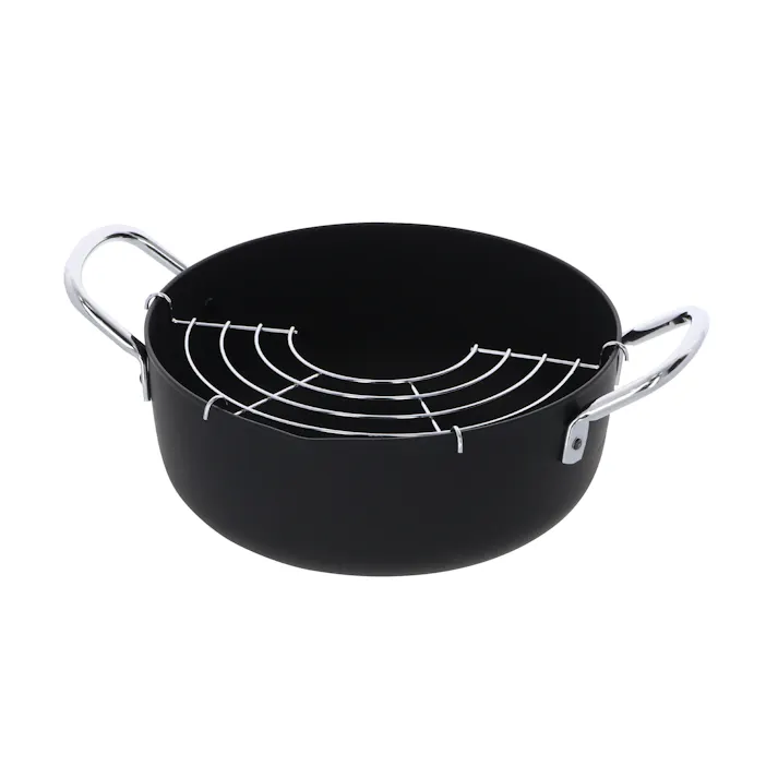 日本製 IH対応両手天ぷら鍋アミ付 20cm TN-20B 12個セット まとめ買い 揚げ物専用 4907052852112-12【別送品】